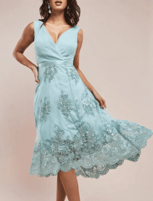 Samira festkjole med brodering