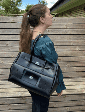 Sort skuldertaske til piger og kvinder